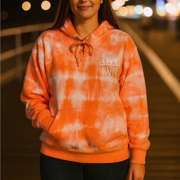 live happy Tops - Live Happy Tie-Dye Hoodie